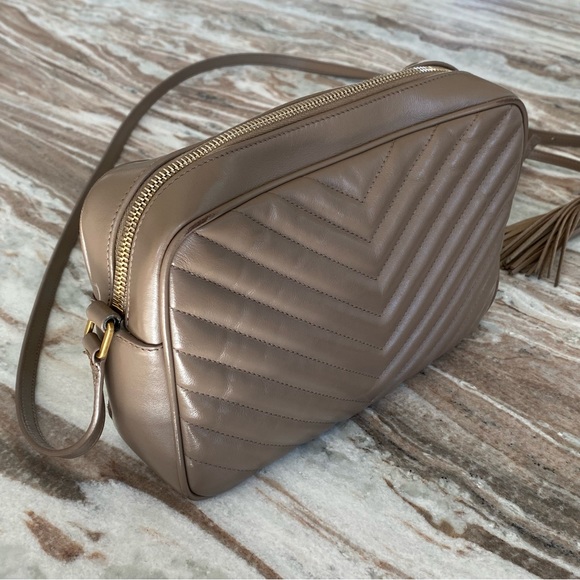 Saint Laurent Lou Medium YSL Camera Bag in Taupe - Picture 8 of 13